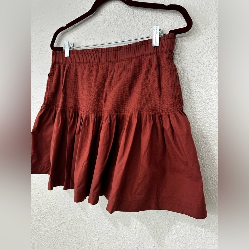 Anthropologie Womens Eula Mini Skirt Pintuck Pleated Flare Chocolate Size M - Picture 4 of 11